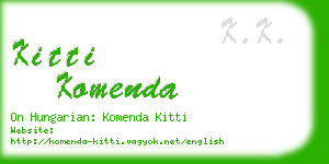 kitti komenda business card